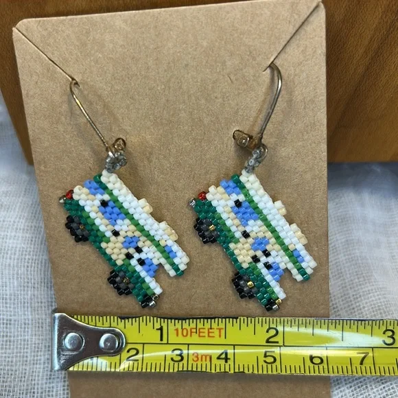 NWT Colorful Beaded Camper RV Earrings - Picture 3 of 5